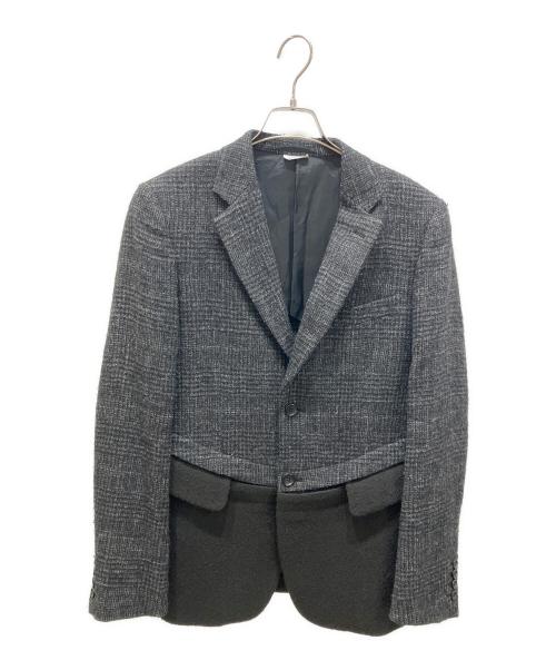 COMME des GARCONS HOMME DEUX（コムデギャルソン オム ドゥ）COMME des GARCONS HOMME DEUX (コムデギャルソン オム ドゥ) ウールリネン切替テーラードジャケット グレー サイズ:Sの古着・服飾アイテム