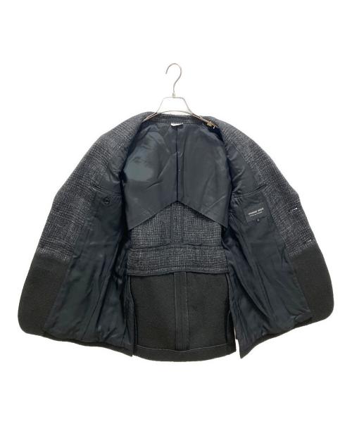 COMME des GARCONS HOMME DEUX（コムデギャルソン オム ドゥ）COMME des GARCONS HOMME DEUX (コムデギャルソン オム ドゥ) ウールリネン切替テーラードジャケット グレー サイズ:Sの古着・服飾アイテム