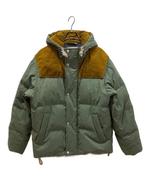Acne studios（アクネ ストゥディオス）Acne studios (アクネ ストゥディオス) ダブルジップ コーデュロイ切替 ダウンジャケット グリーン サイズ:44の古着・服飾アイテム