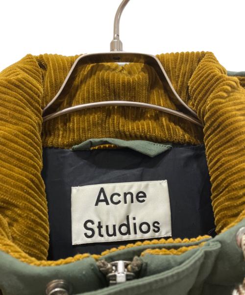 Acne studios（アクネ ストゥディオス）Acne studios (アクネ ストゥディオス) ダブルジップ コーデュロイ切替 ダウンジャケット グリーン サイズ:44の古着・服飾アイテム