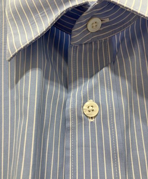 HERMES（エルメス）HERMES (エルメス) セリエボタン ストライプシャツ ブルー サイズ:40の古着・服飾アイテム
