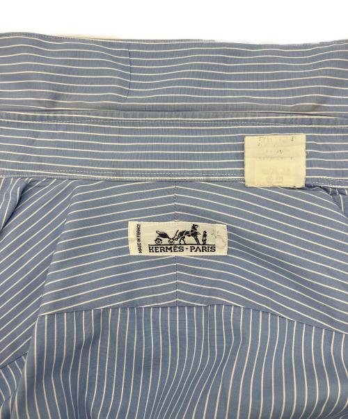 HERMES（エルメス）HERMES (エルメス) セリエボタン ストライプシャツ ブルー サイズ:40の古着・服飾アイテム