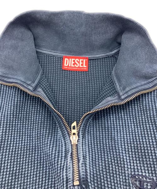 DIESEL（ディーゼル）DIESEL (ディーゼル) ビンテージ加工ハーフスリーブジップスウェット ブルー サイズ:Lの古着・服飾アイテム