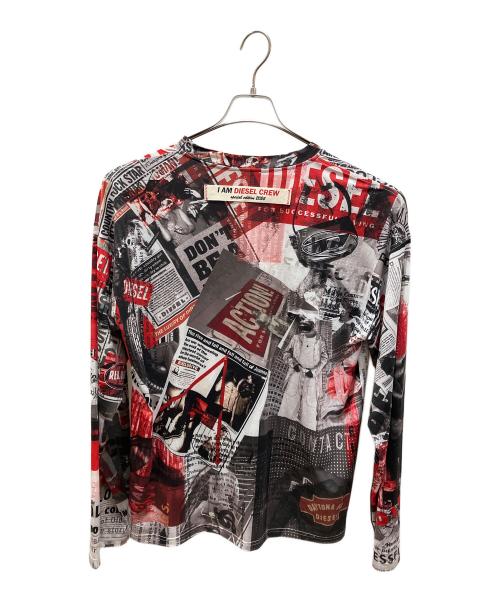 DIESEL（ディーゼル）DIESEL (ディーゼル) グラフィックカットソー レッド サイズ:Lの古着・服飾アイテム
