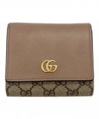 GUCCIグッチ）の古着「GGマーモント 2つ折り財布」｜ブラウン