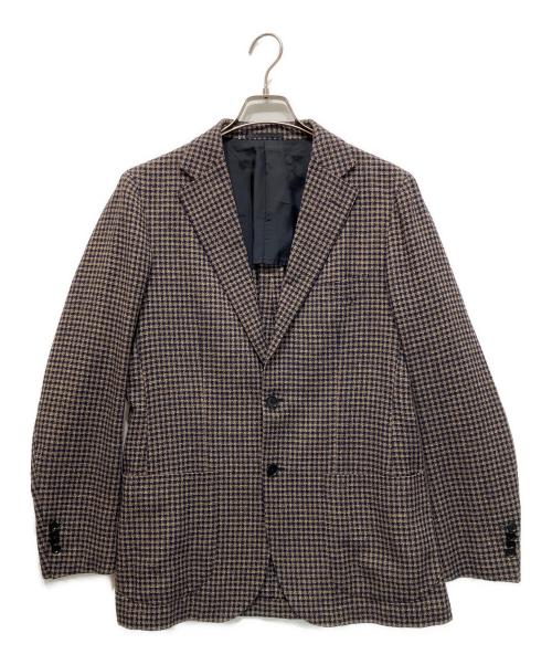 SOVEREIGN（ソブリン）SOVEREIGN (ソブリン) マイクロチェック 3B ジャケット ネイビー×ベージュ サイズ:48の古着・服飾アイテム