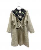 BLACK LABEL CRESTBRIDGEブラックレーベル クレストブリッジ）の古着「フーディーロングコート」｜ベージュ