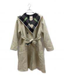 BLACK LABEL CRESTBRIDGE（ブラックレーベル クレストブリッジ）の古着「フーディーロングコート」｜ベージュ