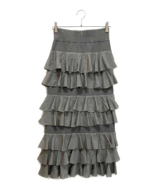 Adam et Rope（アダム エ ロペ）Adam et Rope (アダム エ ロペ) ニットフリルスカート グレー サイズ:FREEの古着・服飾アイテム