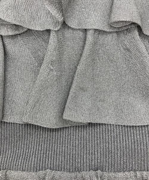 Adam et Rope（アダム エ ロペ）Adam et Rope (アダム エ ロペ) ニットフリルスカート グレー サイズ:FREEの古着・服飾アイテム
