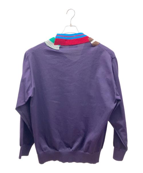 KOLOR（カラー）KOLOR (カラー) 22SS Pe強撚天竺ニット パープル×レッド サイズ:5の古着・服飾アイテム