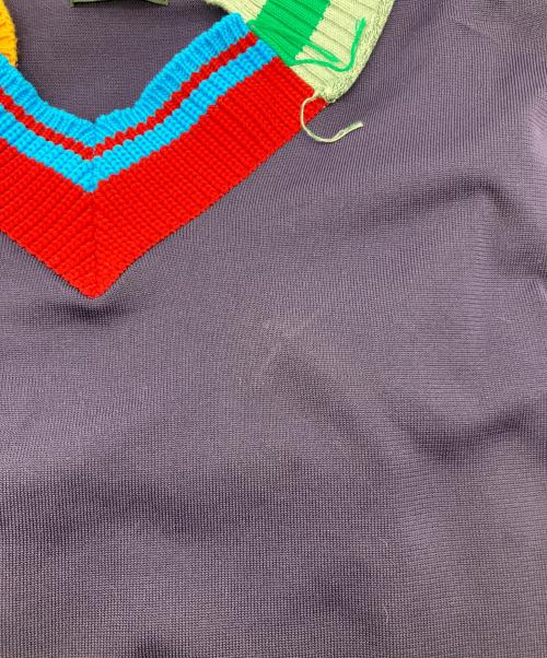 KOLOR（カラー）KOLOR (カラー) 22SS Pe強撚天竺ニット パープル×レッド サイズ:5の古着・服飾アイテム