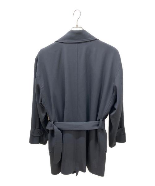 ISSEY MIYAKE（イッセイミヤケ）ISSEY MIYAKE (イッセイミヤケ) 中綿ライナー付 ウール ベルテッドコート ネイビー サイズ:Mの古着・服飾アイテム