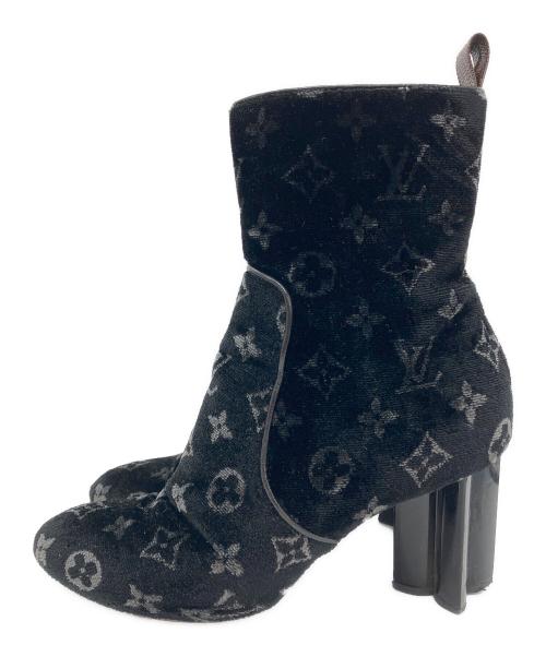LOUIS VUITTON（ルイ ヴィトン）LOUIS VUITTON (ルイ ヴィトン) シルエットラインモノグラムアンクルブーツ ブラック サイズ:40の古着・服飾アイテム