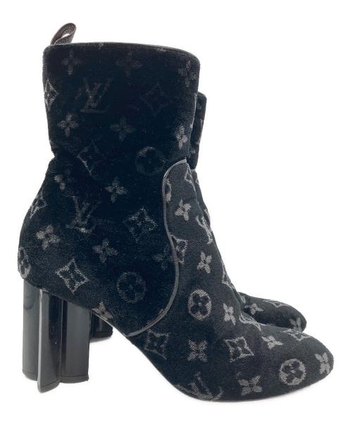 LOUIS VUITTON（ルイ ヴィトン）LOUIS VUITTON (ルイ ヴィトン) シルエットラインモノグラムアンクルブーツ ブラック サイズ:40の古着・服飾アイテム