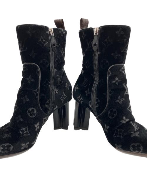 LOUIS VUITTON（ルイ ヴィトン）LOUIS VUITTON (ルイ ヴィトン) シルエットラインモノグラムアンクルブーツ ブラック サイズ:40の古着・服飾アイテム