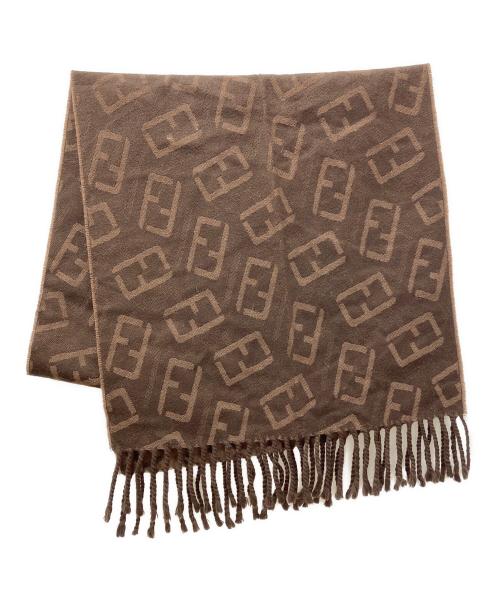 FENDI（フェンディ）FENDI (フェンディ) FFロゴ ウールマフラー ブラウンの古着・服飾アイテム