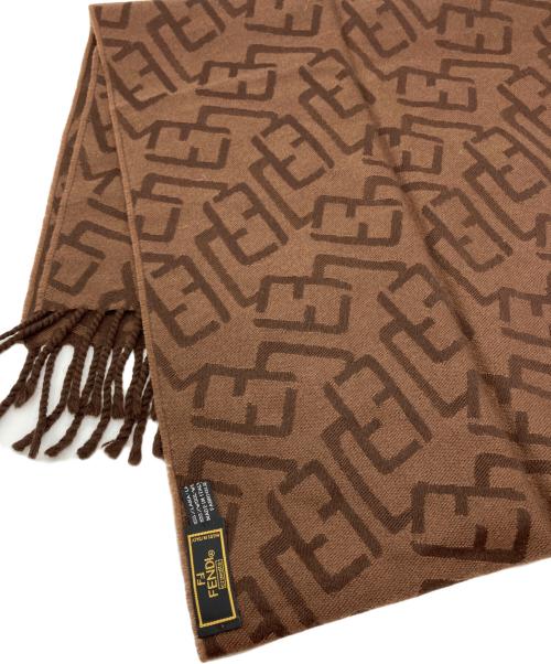 FENDI（フェンディ）FENDI (フェンディ) FFロゴ ウールマフラー ブラウンの古着・服飾アイテム