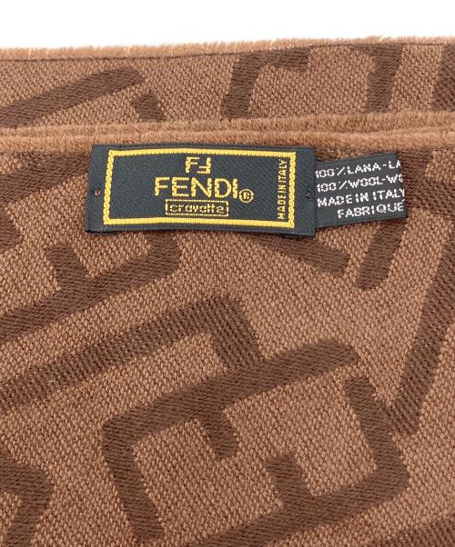 FENDI（フェンディ）FENDI (フェンディ) FFロゴ ウールマフラー ブラウンの古着・服飾アイテム