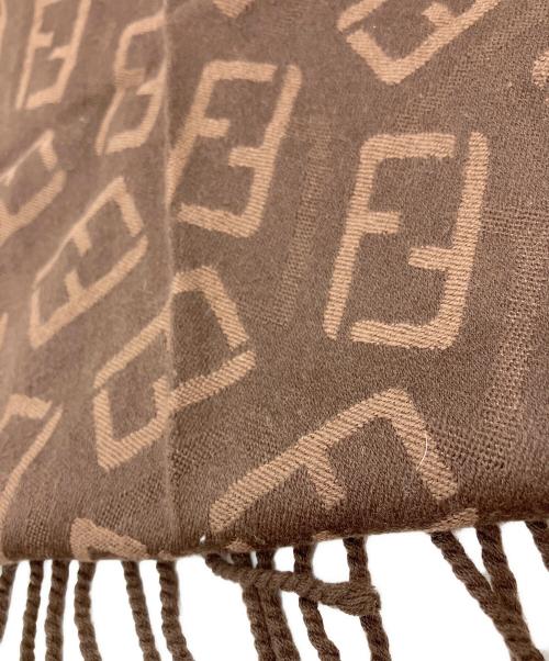 FENDI（フェンディ）FENDI (フェンディ) FFロゴ ウールマフラー ブラウンの古着・服飾アイテム