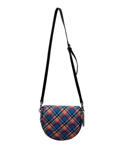 Vivienne Westwood ANGLOMANIA（ヴィヴィアンウエストウッドアングロマニア）Vivienne Westwood ANGLOMANIA (ヴィヴィアンウエストウッドアングロマニア) タータンチェック柄 ショルダーバッグ ブルー×レッドの古着・服飾アイテム