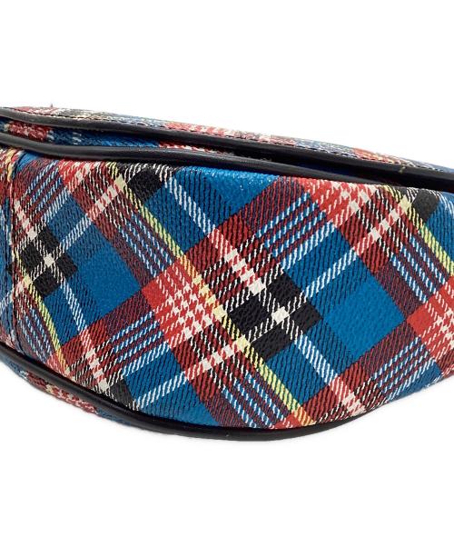 Vivienne Westwood ANGLOMANIA（ヴィヴィアンウエストウッドアングロマニア）Vivienne Westwood ANGLOMANIA (ヴィヴィアンウエストウッドアングロマニア) タータンチェック柄 ショルダーバッグ ブルー×レッドの古着・服飾アイテム