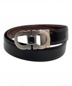 Ferragamoフェラガモ）の古着「ダブルガンチーニ レザーベルト」｜ブラック