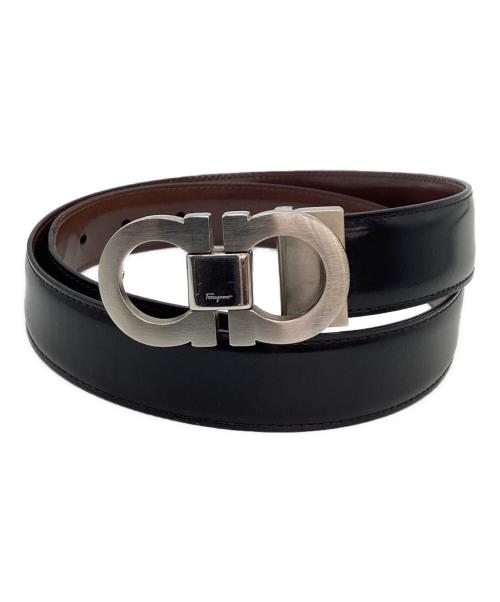 Ferragamo（フェラガモ）Ferragamo (フェラガモ) ダブルガンチーニ レザーベルト ブラックの古着・服飾アイテム