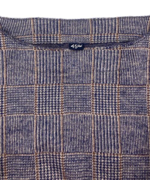 45R（フォーティファイブ・アール）45R (フォーティファイブ・アール) ジャージフラノチェックプルオーバー ネイビー×ブラウン サイズ:3の古着・服飾アイテム