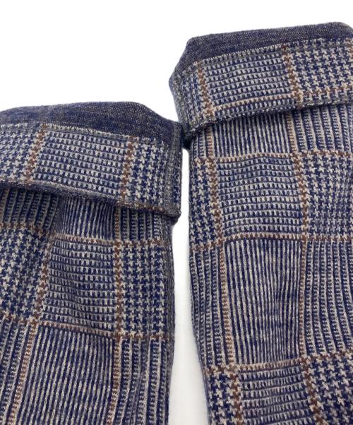 45R（フォーティファイブ・アール）45R (フォーティファイブ・アール) ジャージフラノチェックプルオーバー ネイビー×ブラウン サイズ:3の古着・服飾アイテム