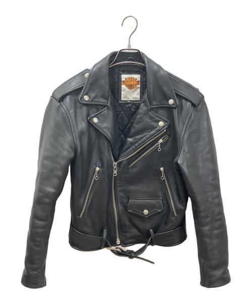 HARLEY-DAVIDSON（ハーレーダビッドソン）HARLEY-DAVIDSON (ハーレーダビッドソン) カウレザー ダブルライダースジャケット ブラック サイズ:R36の古着・服飾アイテム