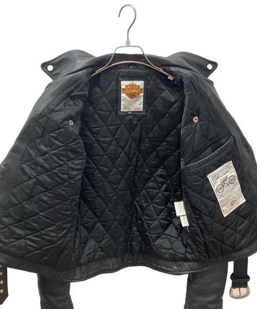 HARLEY-DAVIDSON（ハーレーダビッドソン）HARLEY-DAVIDSON (ハーレーダビッドソン) カウレザー ダブルライダースジャケット ブラック サイズ:R36の古着・服飾アイテム