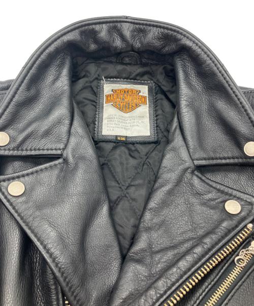 HARLEY-DAVIDSON（ハーレーダビッドソン）HARLEY-DAVIDSON (ハーレーダビッドソン) カウレザー ダブルライダースジャケット ブラック サイズ:R36の古着・服飾アイテム