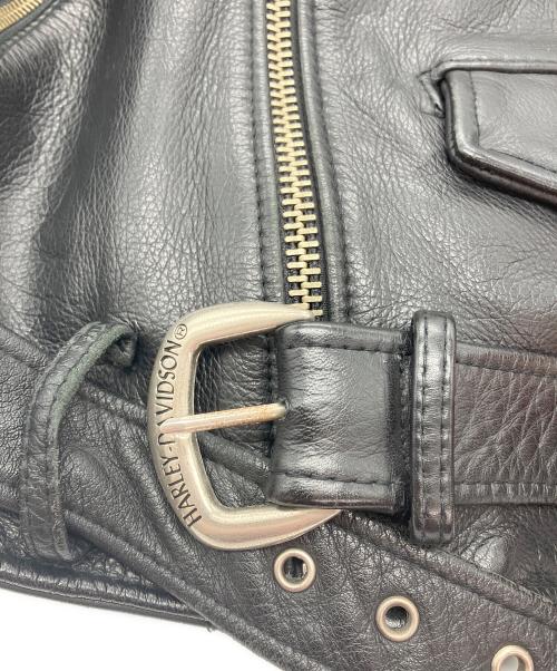 HARLEY-DAVIDSON（ハーレーダビッドソン）HARLEY-DAVIDSON (ハーレーダビッドソン) カウレザー ダブルライダースジャケット ブラック サイズ:R36の古着・服飾アイテム