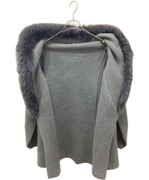Snidel（スナイデル）Snidel (スナイデル) ファーフードニットコート グレー サイズ:1の古着・服飾アイテム