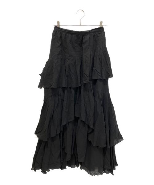 Snidel（スナイデル）Snidel (スナイデル) コットンシフォンティアードスカート ブラック サイズ:1の古着・服飾アイテム
