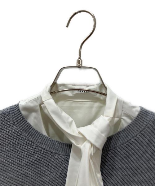 FRAY ID（フレイ アイディー）FRAY ID (フレイ アイディー) リボンタイコンビニットチュニック グレー サイズ:Fの古着・服飾アイテム
