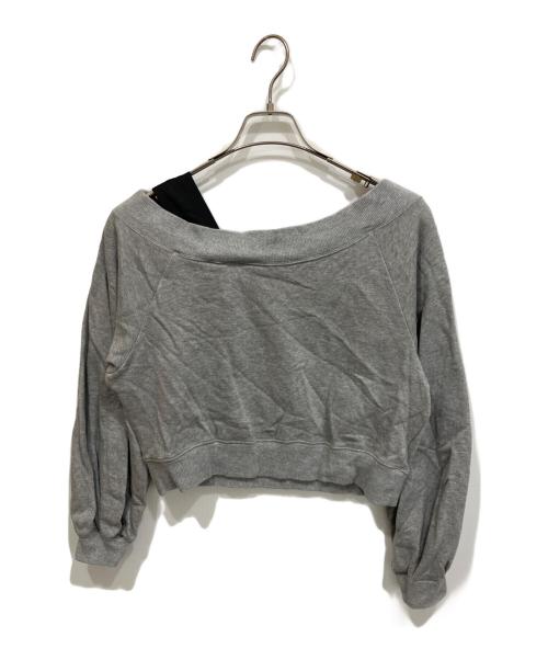 FRAY ID（フレイ アイディー）FRAY ID (フレイ アイディー) ビッグリボンワンショルカットソー グレー サイズ:Freeの古着・服飾アイテム