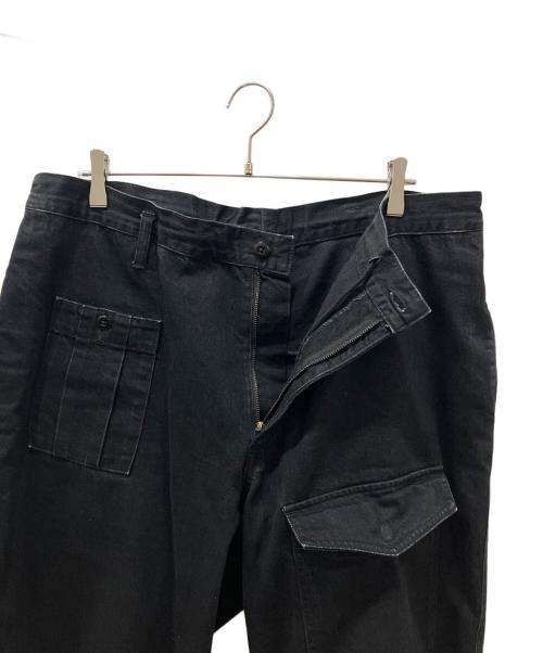 BLACK Scandal Yohji Yamamoto（ブラックスキャンダルヨウジヤマモト）BLACK Scandal Yohji Yamamoto (ブラックスキャンダルヨウジヤマモト) 12オンスブラックデニムカーゴポケットイージーパンツ ブラック サイズ:3の古着・服飾アイテム