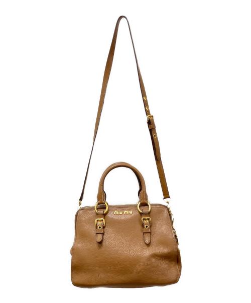 MIU MIU（ミュウミュウ）MIU MIU (ミュウミュウ) マドラス レザー2WAYバッグ ブラウンの古着・服飾アイテム