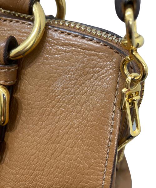 MIU MIU（ミュウミュウ）MIU MIU (ミュウミュウ) マドラス レザー2WAYバッグ ブラウンの古着・服飾アイテム