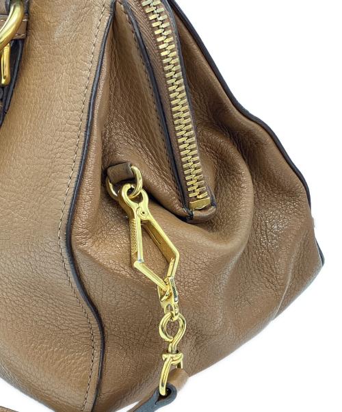 MIU MIU（ミュウミュウ）MIU MIU (ミュウミュウ) マドラス レザー2WAYバッグ ブラウンの古着・服飾アイテム