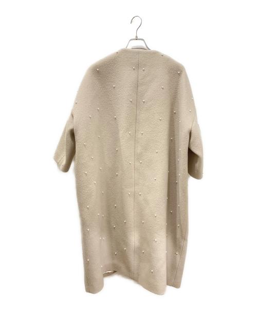 TSURU by MARIKO OIKAWA（ツルバイマリコオイカワ）TSURU by MARIKO OIKAWA (ツルバイマリコオイカワ) エコパール装飾コート ベージュ サイズ:FREEの古着・服飾アイテム