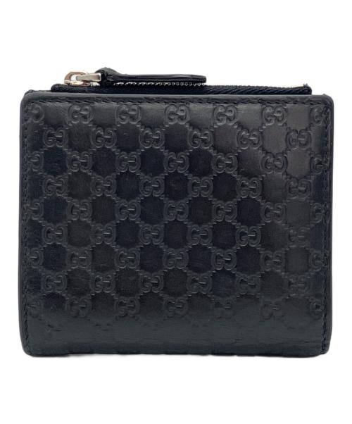 GUCCI（グッチ）GUCCI (グッチ) マイクログッチシマ ウォレット 2つ折り財布 ブラックの古着・服飾アイテム