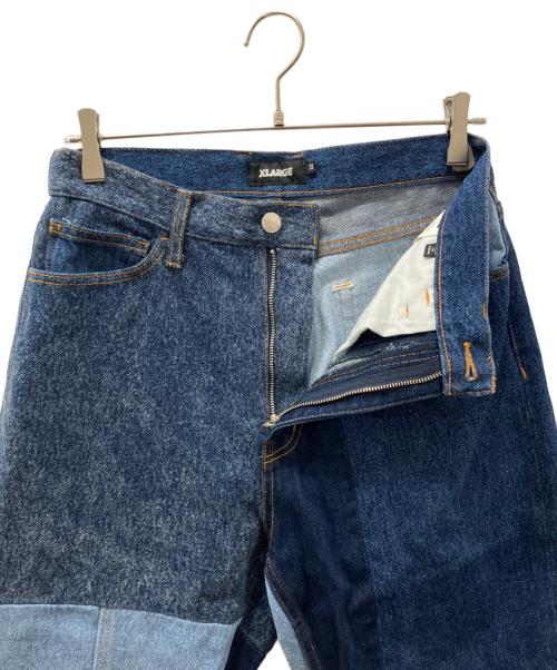 X-LARGE（エクストララージ）X-LARGE (エクストララージ) PATCHWORK DENIM PANTS パッチワークデニムパンツ インディゴ サイズ:32の古着・服飾アイテム