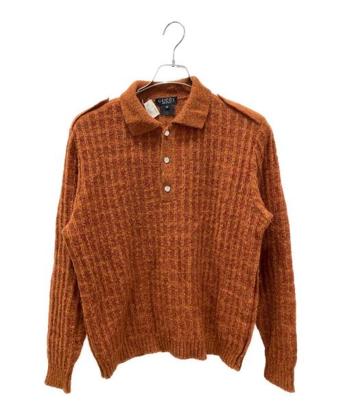 GUCCI（グッチ）GUCCI (グッチ) モヘア ニットポロシャツ ブラウン サイズ:Mの古着・服飾アイテム