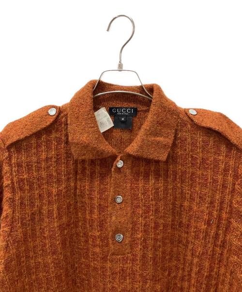 GUCCI（グッチ）GUCCI (グッチ) モヘア ニットポロシャツ ブラウン サイズ:Mの古着・服飾アイテム
