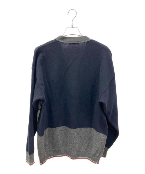 ICEBERG（アイスバーグ）ICEBERG (アイスバーグ) コミックプリント ニットカーディガン ネイビー×グレー サイズ:Sの古着・服飾アイテム