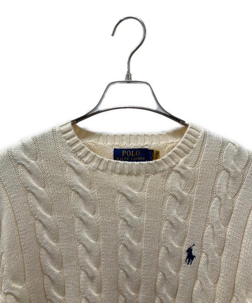 POLO RALPH LAUREN（ポロ・ラルフローレン）POLO RALPH LAUREN (ポロ・ラルフローレン) ケーブルニット ベージュ サイズ:XSの古着・服飾アイテム