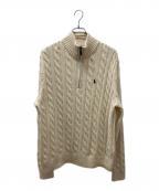 POLO RALPH LAURENポロ・ラルフローレン）の古着「ハーフジップ ケーブルニット」｜ベージュ